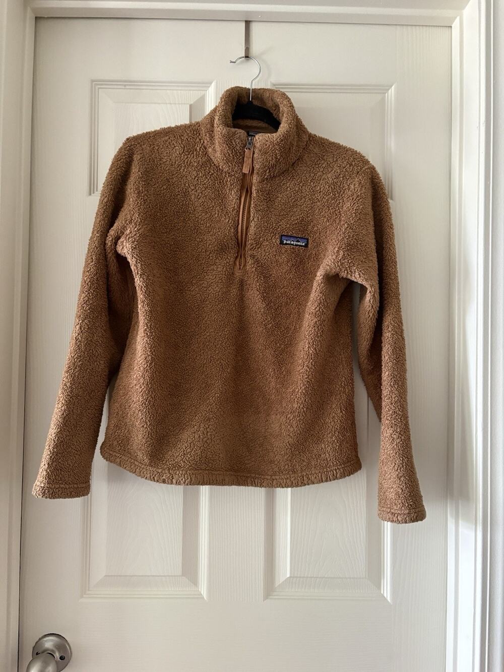 Patagonia Los Gatos 1/4 Zip Fleece Pullover Sweater Beech Brown Fluffy Sweater S